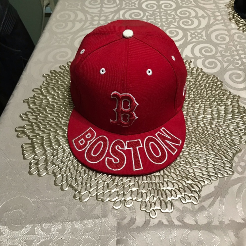 Used red Boston Red Socks fitted hat
